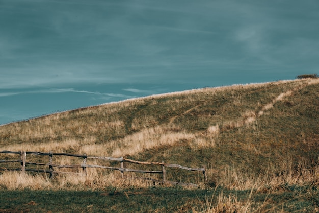 Foto grátis campo gramado em um dia nublado