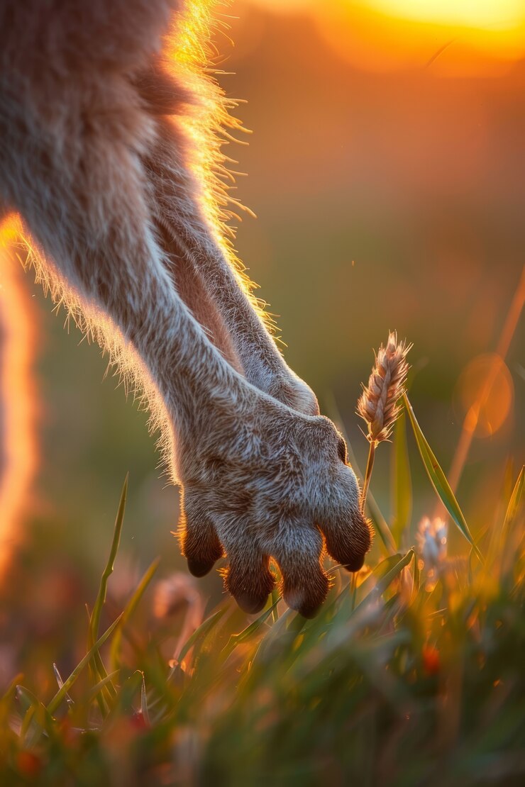 Foto grátis cangurus ao pôr-do-sol em estilo de sonho