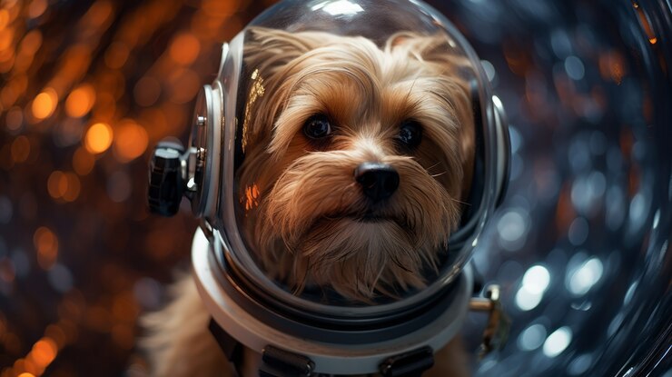 Foto grátis cão adorável de estilo futurista
