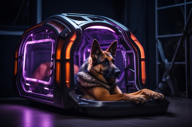 Foto grátis cão adorável de estilo futurista