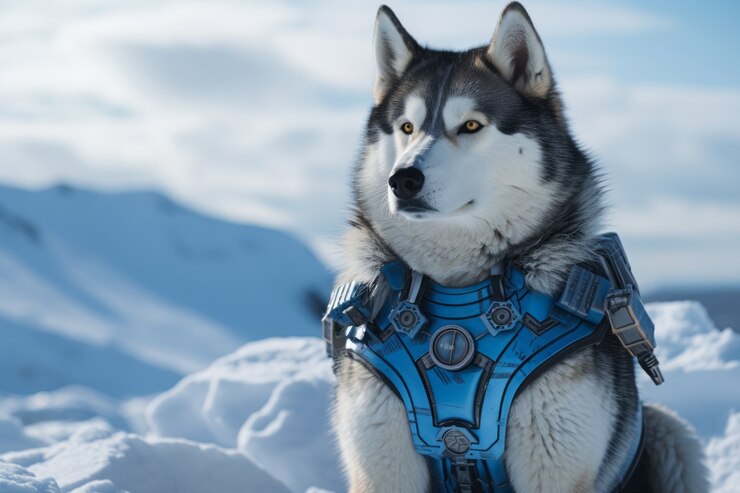 Foto grátis cão adorável de estilo futurista