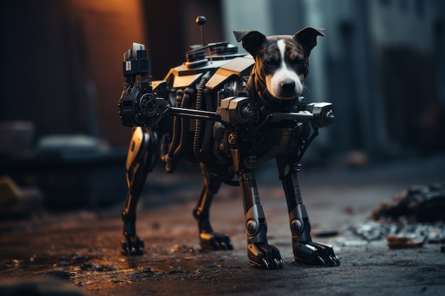 Foto grátis cão adorável de estilo futurista