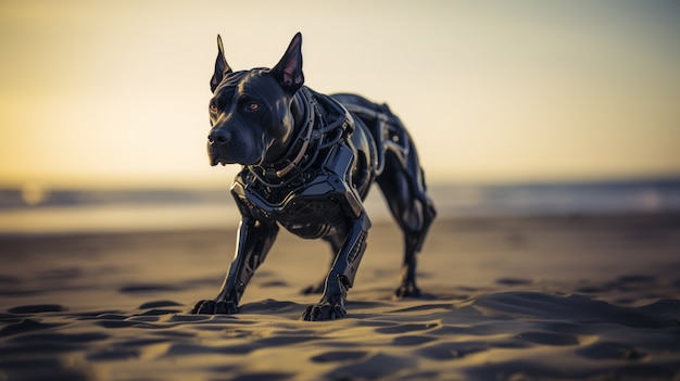 Foto grátis cão adorável de estilo futurista