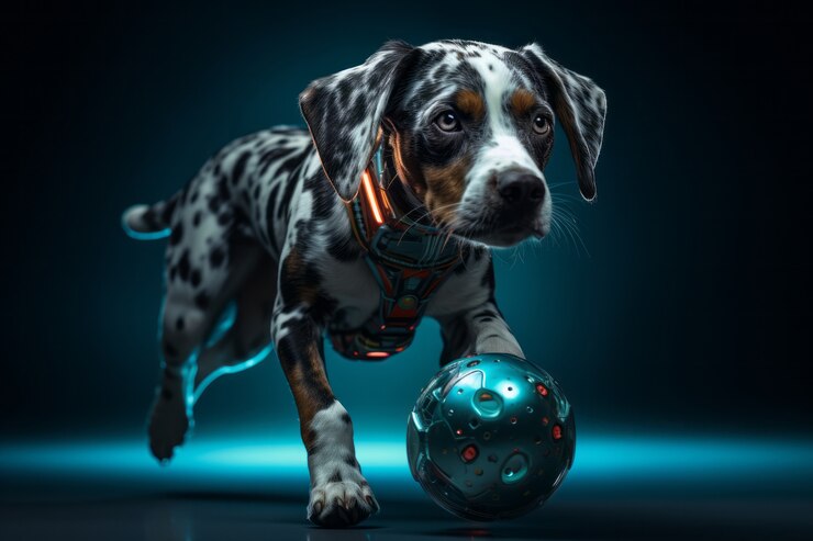 Foto grátis cão adorável de estilo futurista