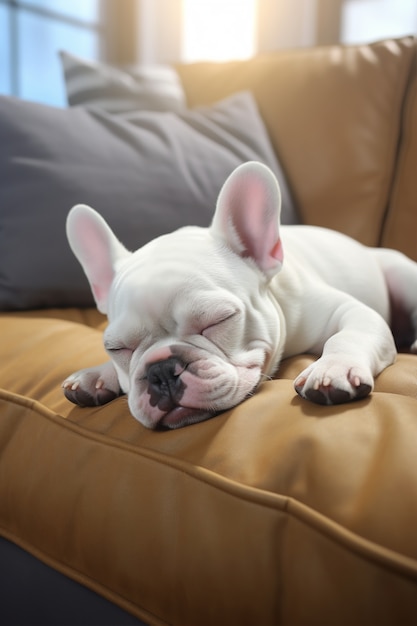 Foto grátis cão bonito a dormir é gerado