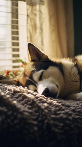 Foto grátis cão bonito a dormir é gerado