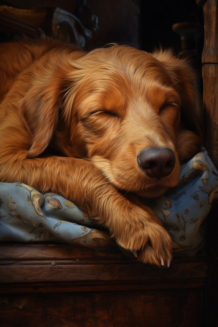Foto grátis cão bonito a dormir é gerado