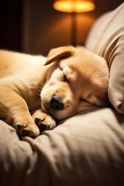 Cão bonito a dormir é gerado