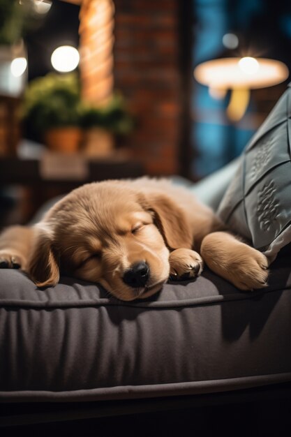 Cão bonito a dormir é gerado