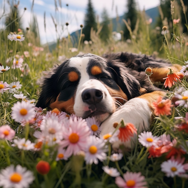 Cão bonito a dormir é gerado