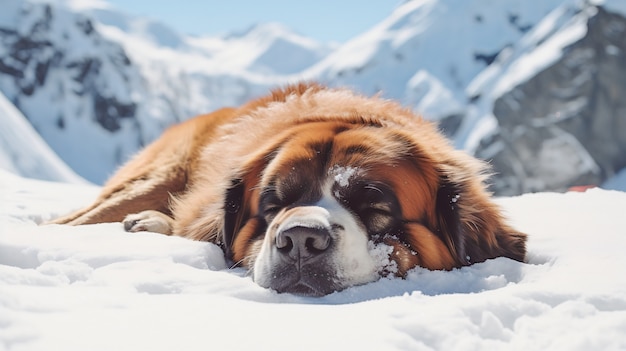 Foto grátis cão bonito a dormir é gerado