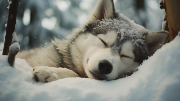 Foto grátis cão bonito a dormir é gerado