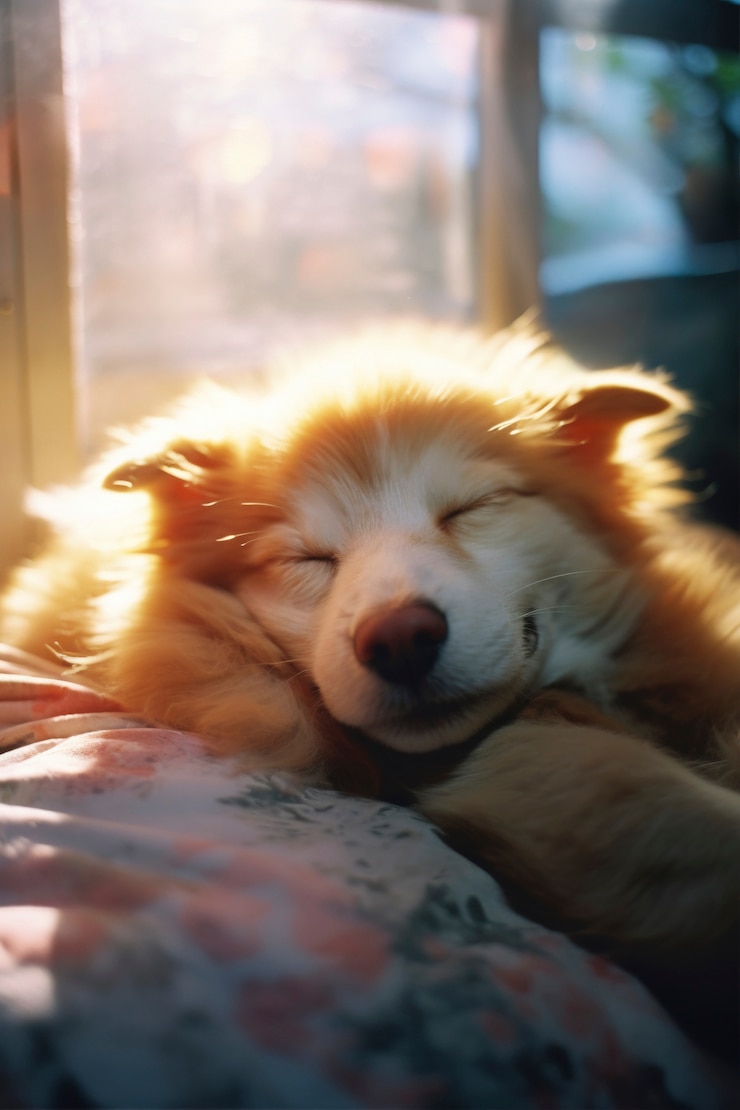 Foto grátis cão bonito a dormir.
