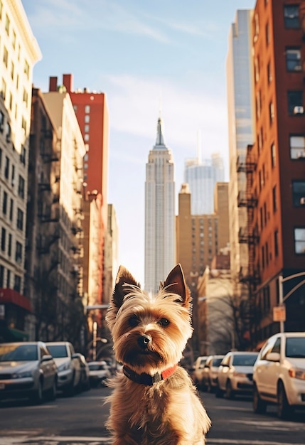 Foto grátis cão bonito na cidade .
