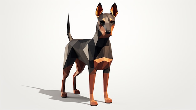 Cão doberman adorável no estúdio