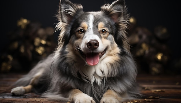 Foto grátis cãozinho bonito sentado olhando para a câmera leal e obediente gerado por inteligência artificial