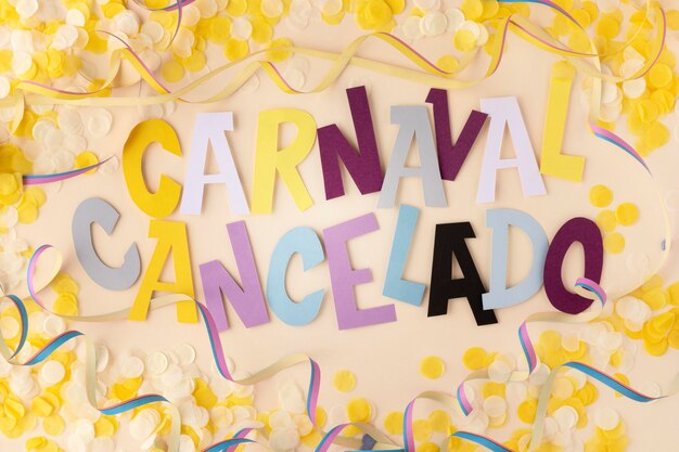 Carnaval cancelado com confete plano