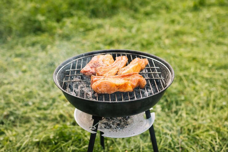 Foto grátis carne na grelha na natureza