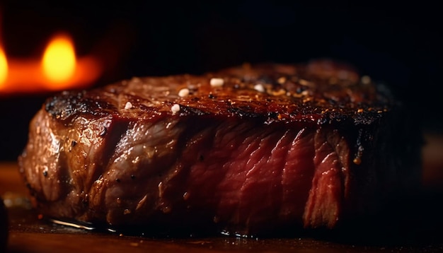 Foto grátis carne suculenta grelhada com perfeição sobre chamas geradas por ia