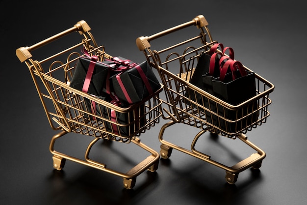Carrinhos de compras promocionais da Black Friday