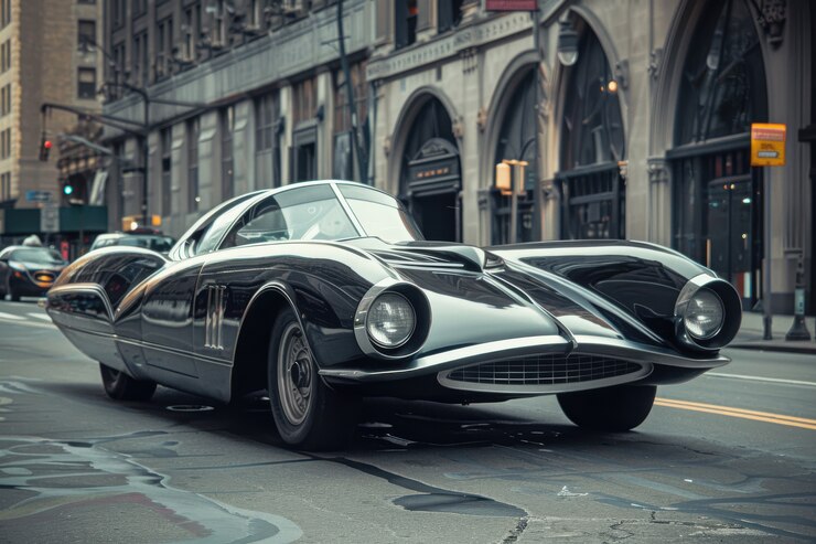 Foto grátis carro de super-herói em estilo vintage