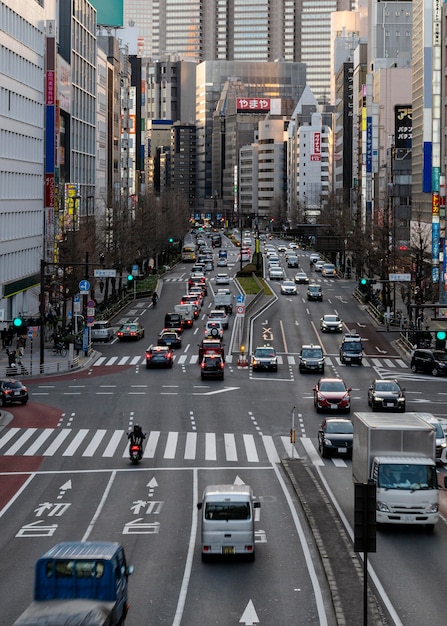 Carros de paisagem urbana do Japão
