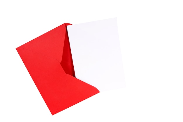 Carta com envelope vermelho