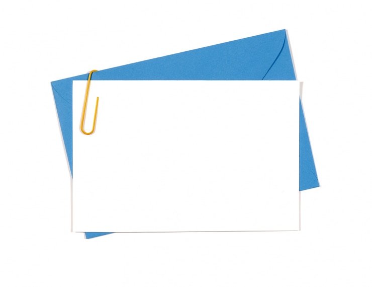 Foto grátis cartão com envelope azul