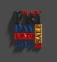 Foto grátis cartaz ou banner de promoção de venda da black friday 3d design arquivo psd transparente