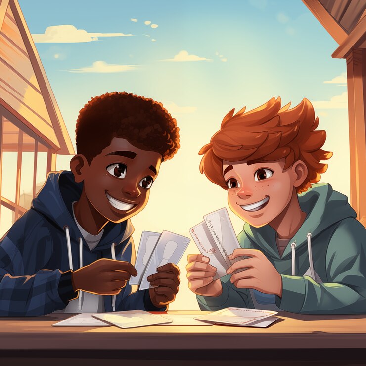 Foto grátis cartoon de amizade de meninos