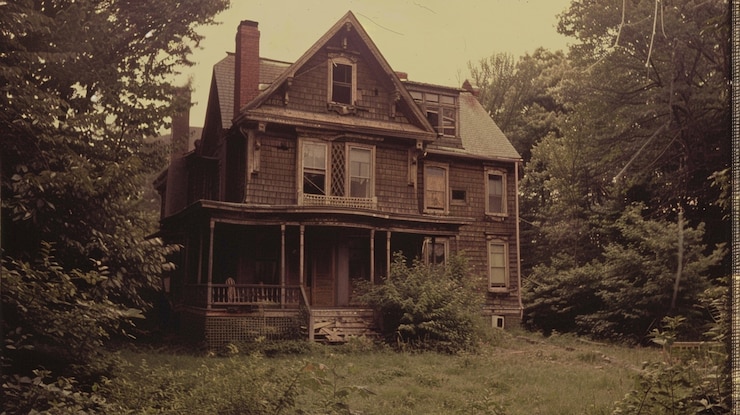 Foto grátis casa assombrada em estilo vintage