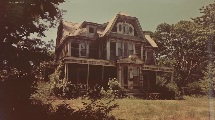 Foto grátis casa assombrada em estilo vintage