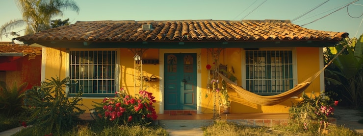 Foto grátis casa mexicana colorida