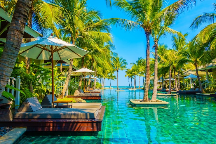 Foto grátis casa paisagem piscina de relaxamento jardim