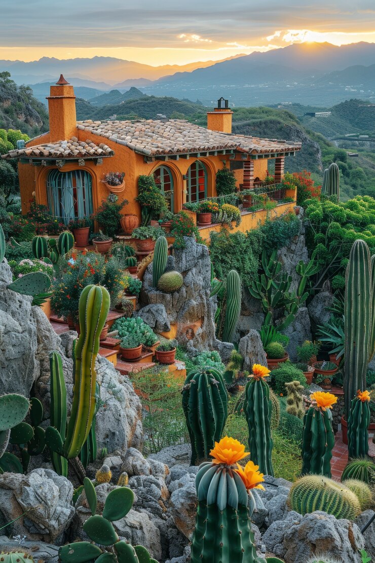 Foto grátis casa tradicional mexicana colorida