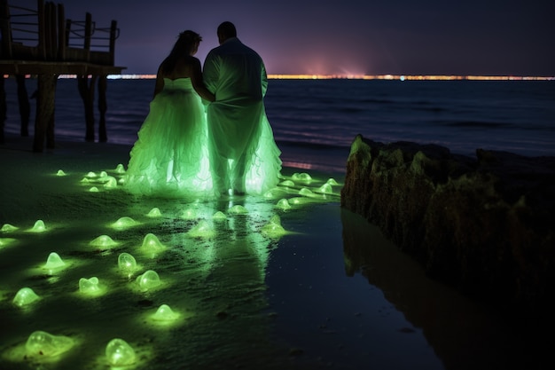 Foto grátis casal a casar-se na praia .