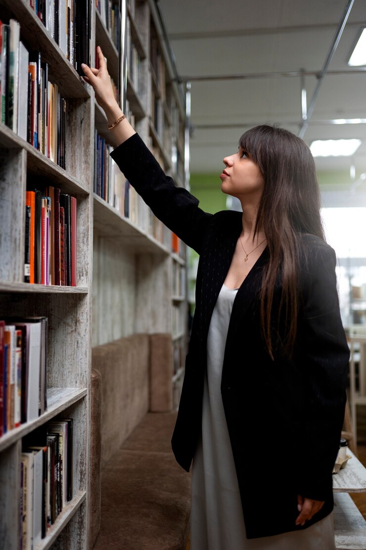 Foto grátis casal curtindo um encontro na livraria