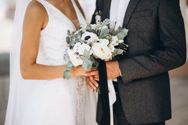 Casal de noivos no dia do casamento