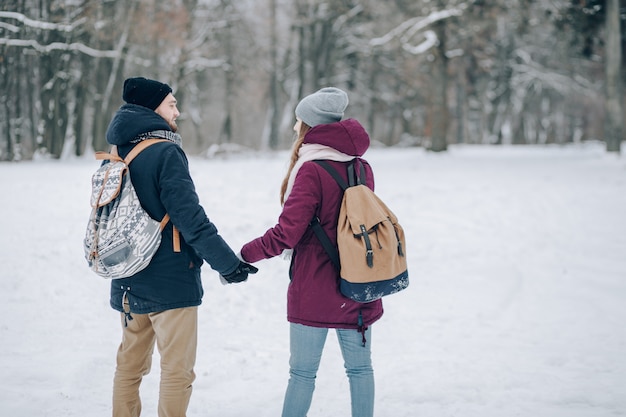 Casal no inverno