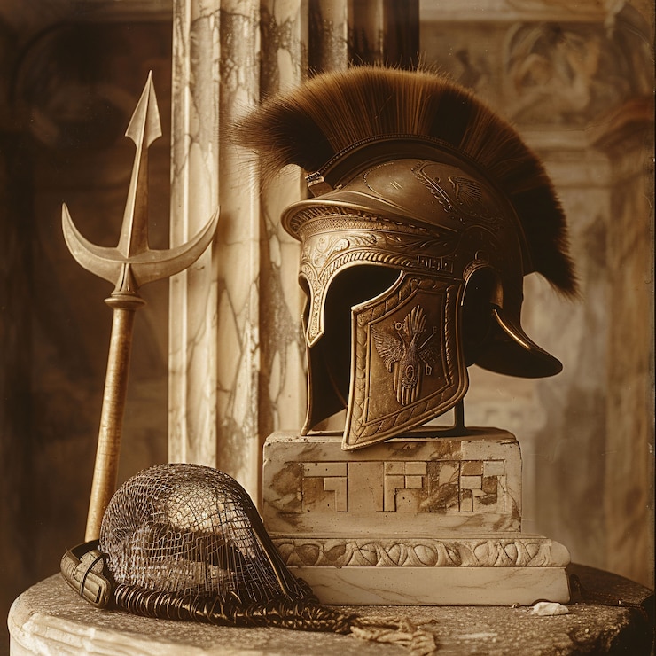 Foto grátis casco de soldado de estilo vintage, natureza morta.