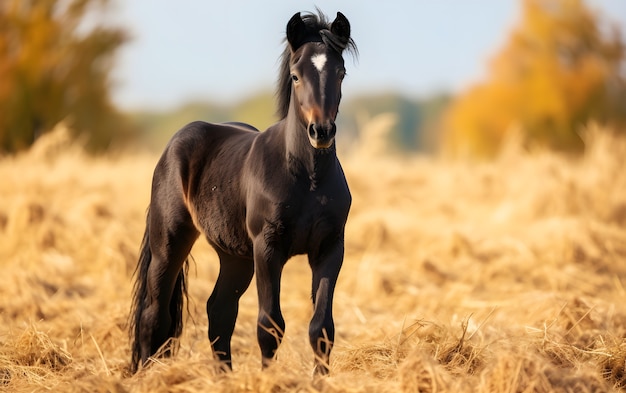 Foto grátis cavalo branco no pasto