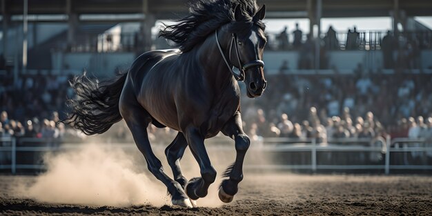 Cavalo correndo em competição