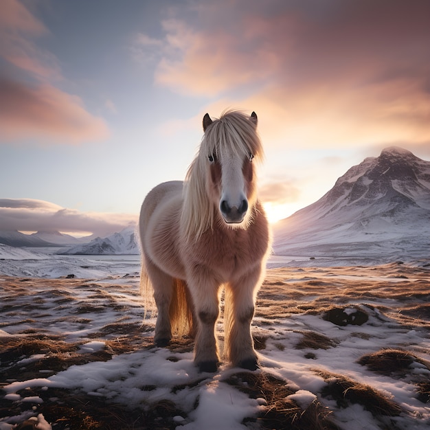 Foto grátis cavalo na natureza gerar imagem