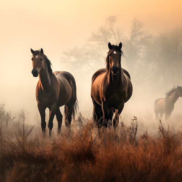 Foto grátis cavalo na natureza gerar imagem