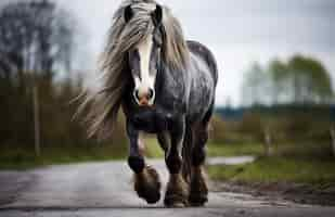 Foto grátis cavalo na natureza gerar imagem