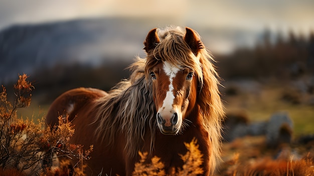 Foto grátis cavalo na natureza gerar imagem