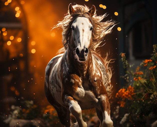 Foto grátis cavalo na natureza gerar imagem