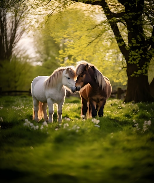 Cavalos de perto na natureza