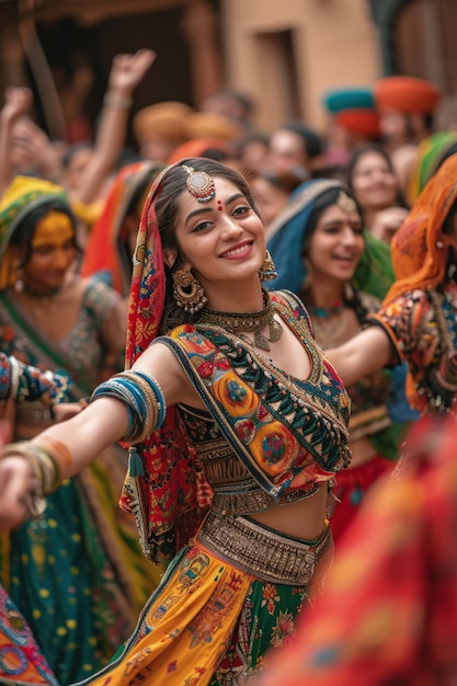 Celebração da divindade navratri.