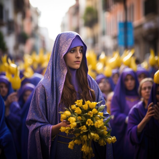 Celebração da semana santa cores vivas